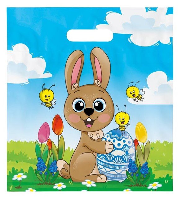 TAŠKA PE 29X32X8CM VELIKONOCE 1 ZAJÍČEK    PRŮSEK (M)