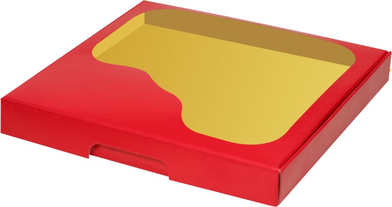 KRABICE 24,5X22X3CM LE.ČERVENÁ/PVC ČAJ.0,5KG